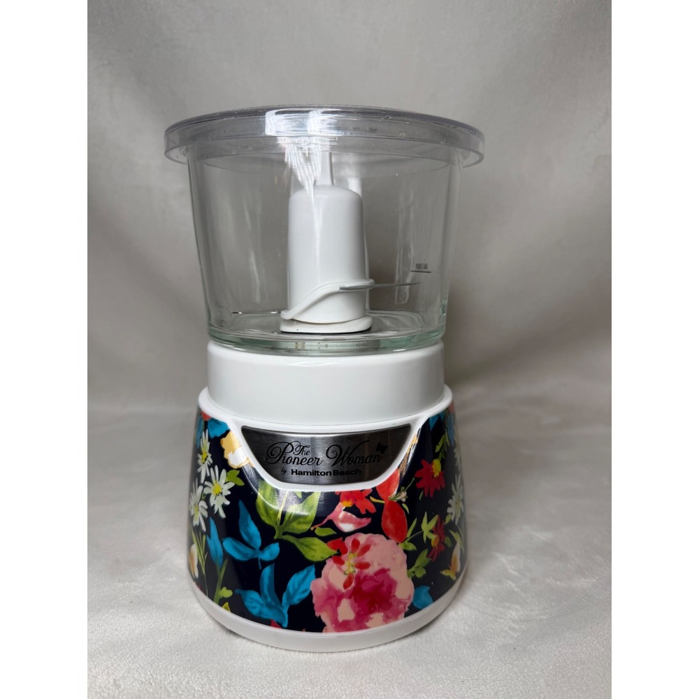 Rare Pioneer Woman Fiona Floral Stack & Press Glass Bowl Chopper Discontinued